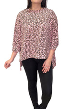 SAMANTHA Leopard Print Sweatshirt - Pink
