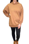BROOKE Fleece Lined Hooded Sweatshirt - Camel