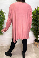 SASHA Plain Fine Knit Top - Rose Pink