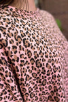 SAMANTHA Leopard Print Sweatshirt - Pink