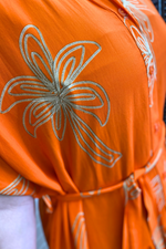 NAOMI Palm Tree Shirt Dress - Orange
