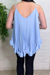 CHRISSY Pleated Vest Top - Baby Blue