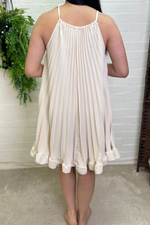 FARRAH Pleated Dress - Beige