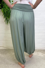 DARIA Plain Harem Trousers - Khaki