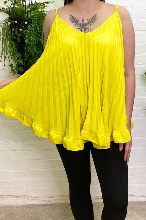 CHRISSY Pleated Vest Top - Yellow