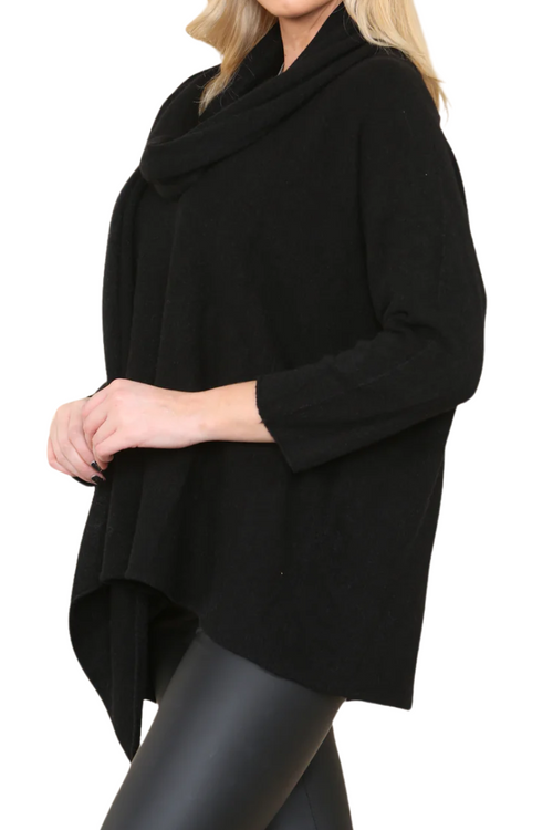 ALEXA Knitted Jumper & Scarf - Black
