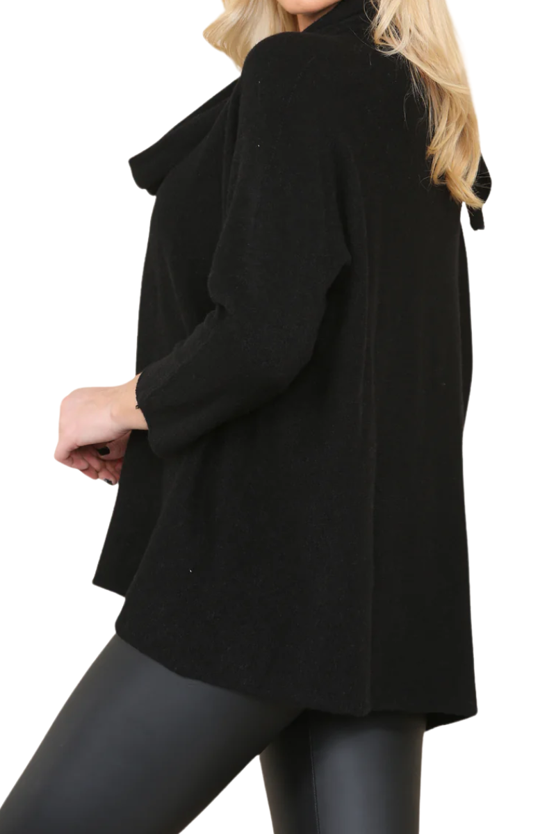ALEXA Knitted Jumper & Scarf - Black