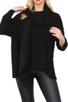 ALEXA Knitted Jumper & Scarf - Black