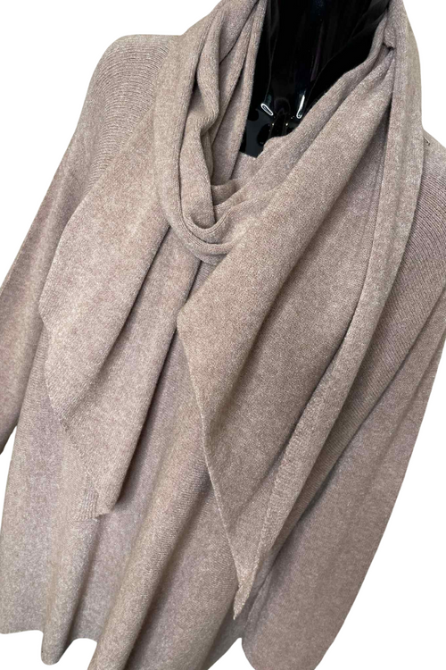 ALEXA Knitted Jumper & Scarf - Mocha