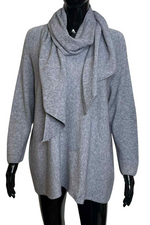ALEXA Knitted Jumper & Scarf - Grey