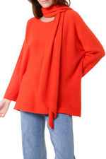 ALEXA Knitted Jumper & Scarf - Orange