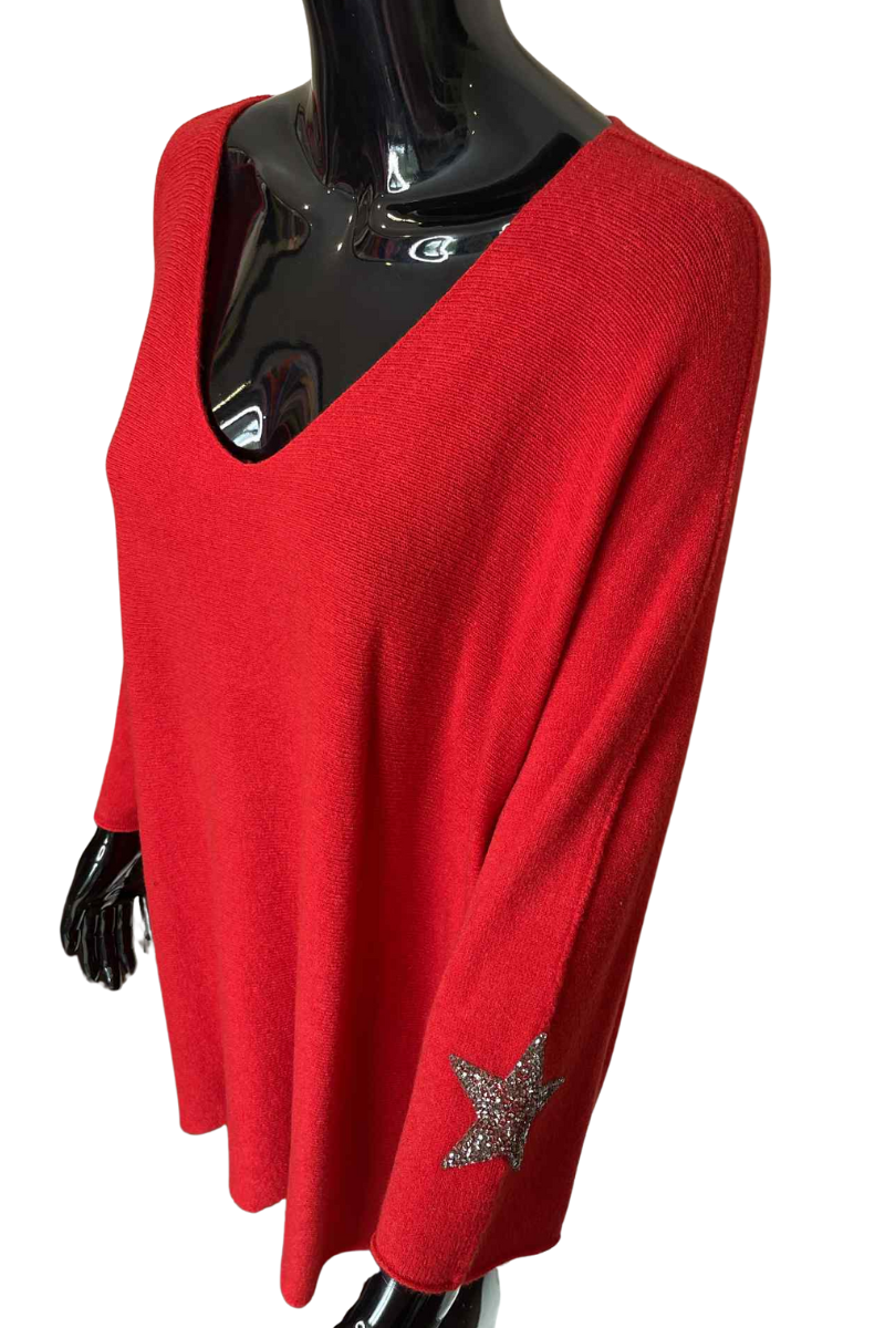 ARIANA Star Jumper - Red