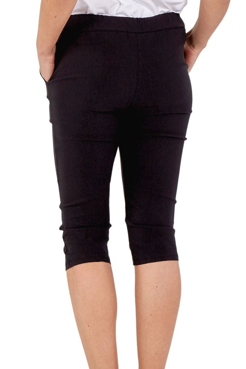 CARMEN Cropped Plain Magic Trousers - Black