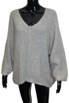 CHARLOTTE Plain Knitted Jumper - Grey