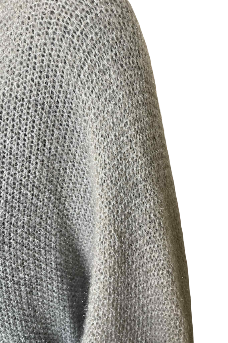 CHARLOTTE Plain Knitted Jumper - Grey