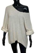 CHARLOTTE Plain Knitted Jumper - Cream