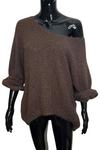 CHARLOTTE Plain Knitted Jumper - Brown