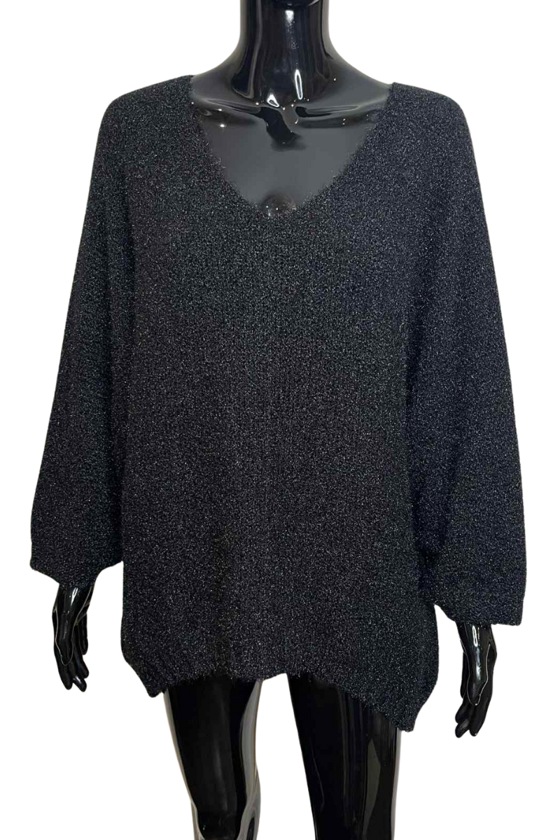 CHARLOTTE Plain Knitted Jumper - Black
