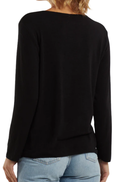 DARCY Star Fine Knit Top - Black