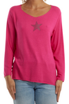 DARCY Star Fine Knit Top - Fuchsia