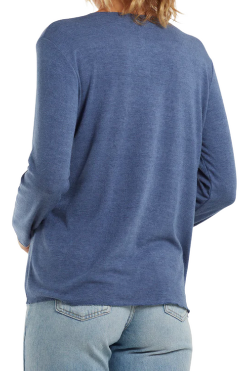 DARCY Star Fine Knit Top - Denim Blue