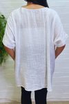 EMMA Oversized Pocket Top - White