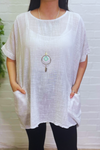 EMMA Oversized Pocket Top - White