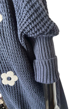 GRACIE Floral Knitted Jumper - Navy