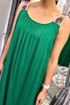 RUBY Crochet Strap Maxi Dress - Jade Green