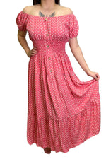 ALYSSA Polka Dot Maxi Dress - Rose Pink