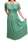 ALYSSA Polka Dot Maxi Dress - Mint Green
