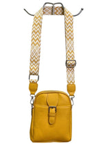 LARA Double Zip Crossbody Bag - Mustard