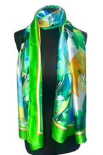 RAYA Floral Silk Scarf - Green