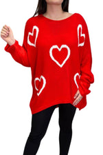 ROSE Heart Knitted Jumper - Red