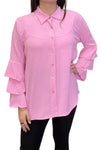 BETHANY Frill Sleeve Shirt - Pink