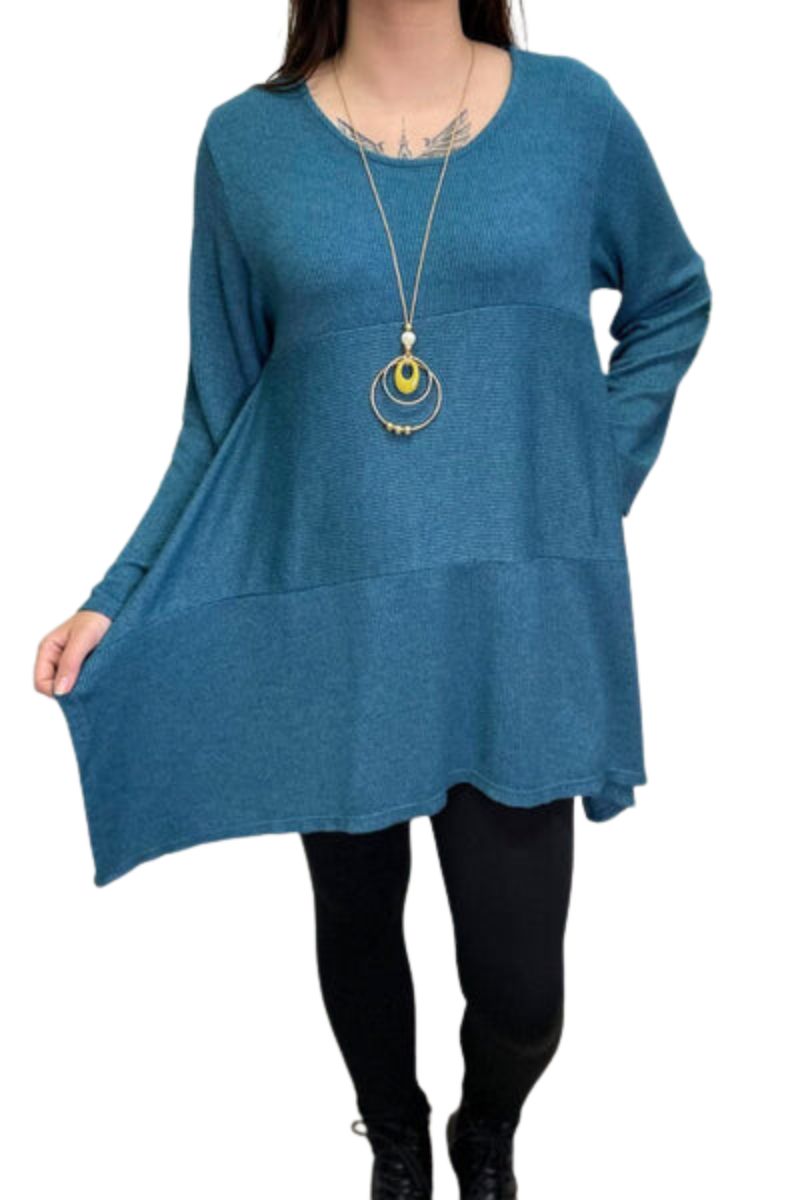 VALERIE Waffle Knit Top - Teal