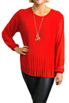 TONIA Pleated Top - Red