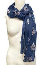 OLIVE Tree Scarf - Navy