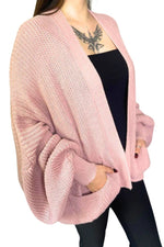 TRINNY Short Knitted Cardigan - Dusky Pink