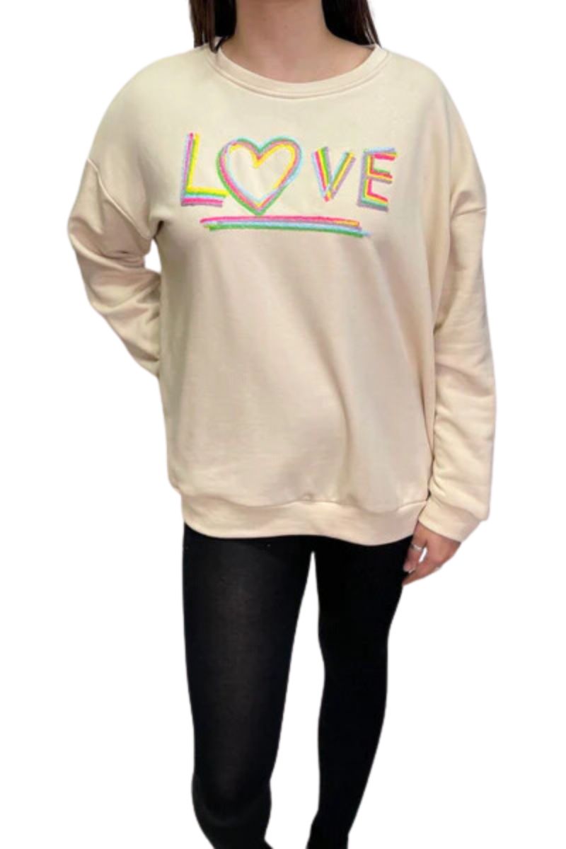 PENELOPE 'Love' Sweatshirt - Beige