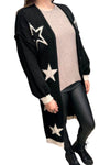ADELLE Knitted Star Cardigan - Black