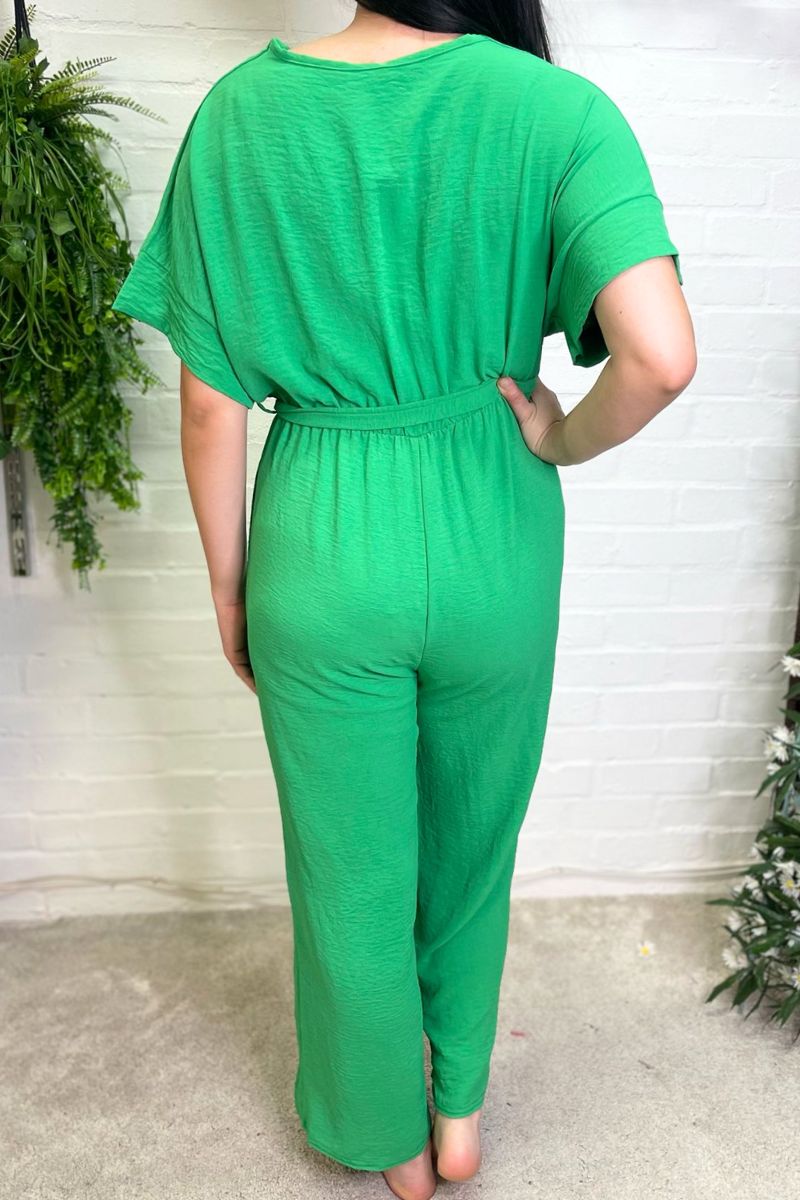 MIMI Plain Wide Leg Jumpsuit - Jade Green