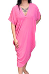 ANITA V Neck Dress - Bubblegum Pink