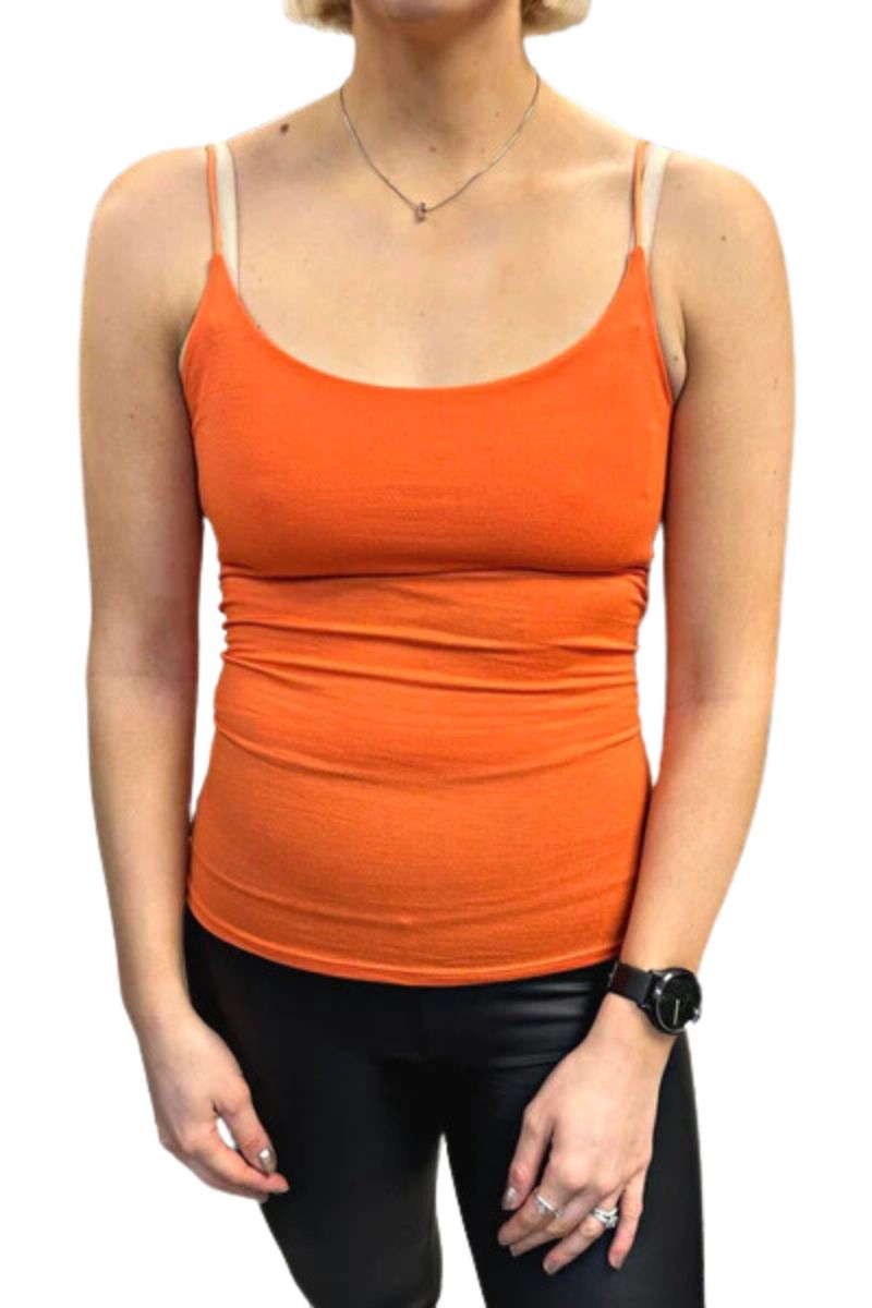 LAURIE Plain Vest Top - Orange