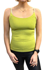 LAURIE Plain Vest Top - Lime Green
