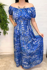 GEORGIE Tie-Dye Maxi Dress - Royal Blue