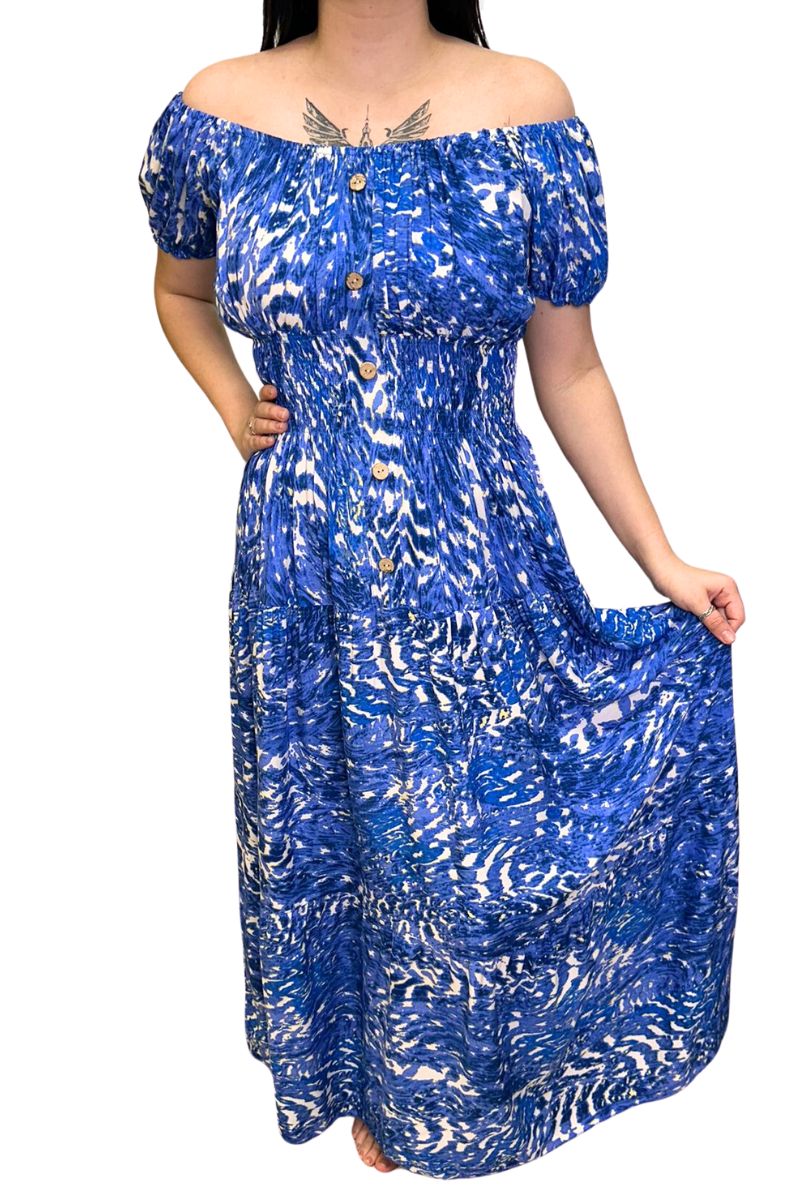 GEORGIE Tie-Dye Maxi Dress - Royal Blue