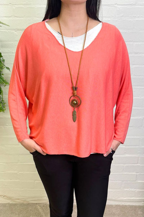 JASMINE Double Layered Top - Coral