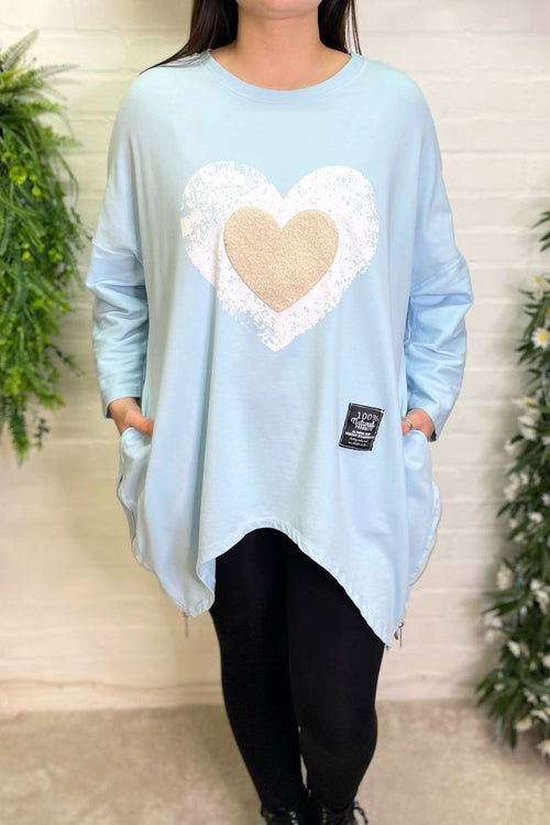 LEAH Heart Sweatshirt - Blue