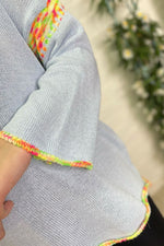 KENZIE Speckled Detail Knitted Jumper - Blue
